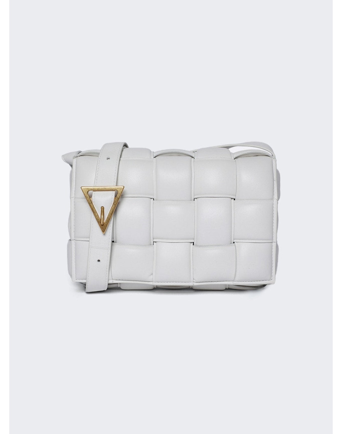 Bottega Veneta | Women | Intreccio Crossbody Bag | Chalk x Gold