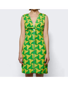 Bottega Veneta | Women | Wavy Triangle Print Dress | Parakeet x Kiwi