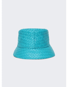 Bottega Veneta | Women | Woven Leather Bucket Hat | Dip Blue