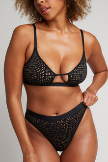 Eyelet Lace French Cut Brief | Black