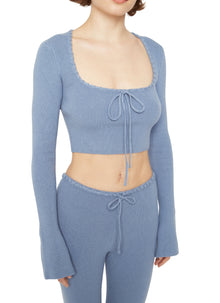 Womens | Bow Knit Sweater | Denim Blue