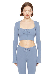 Womens | Bow Knit Sweater | Denim Blue