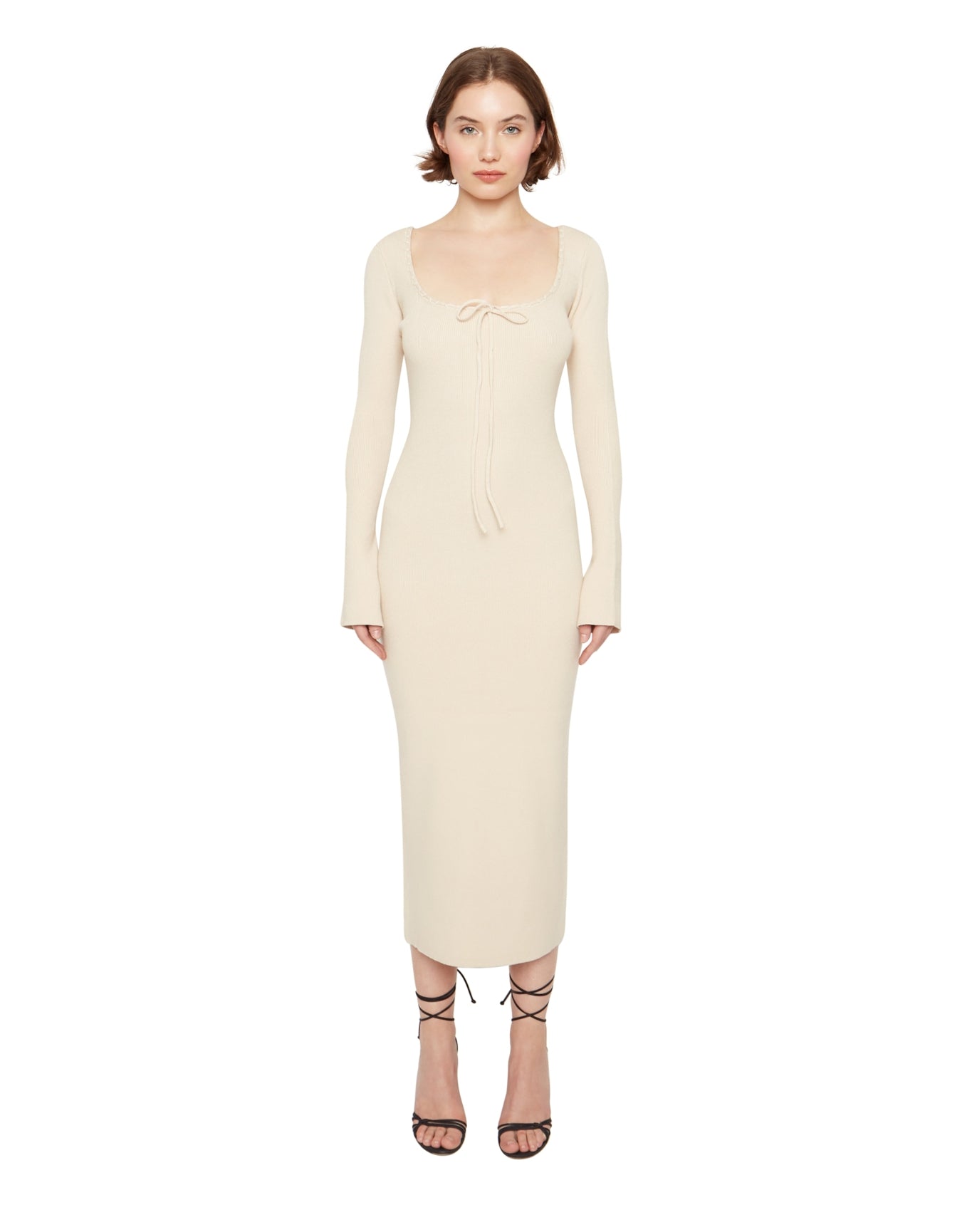 Bow Knit Backless Maxi Dress | Cream