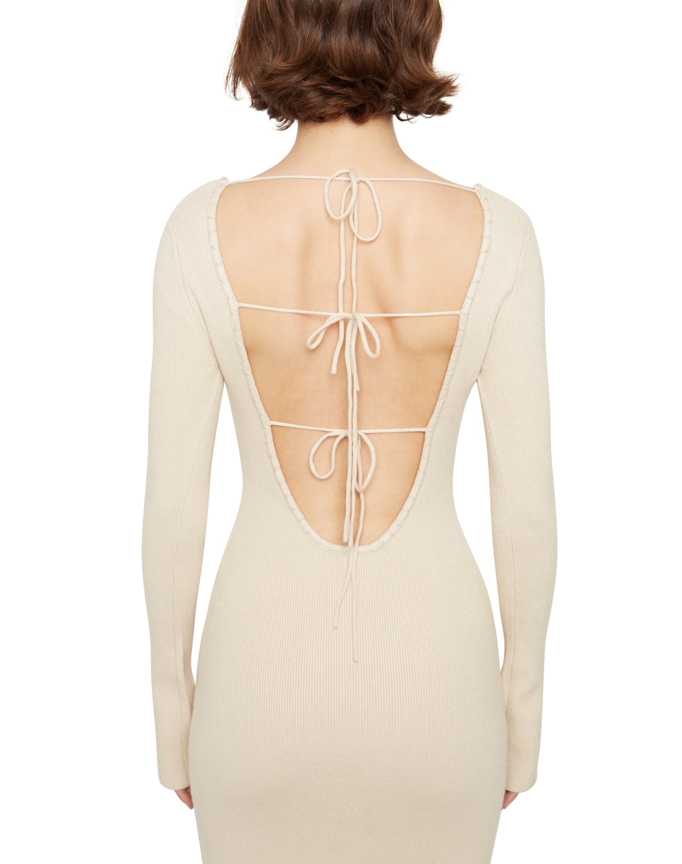 Bow Knit Backless Maxi Dress | Cream
