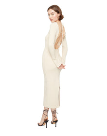 Bow Knit Backless Maxi Dress | Cream