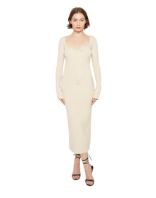 Bow Knit Backless Maxi Dress | Cream