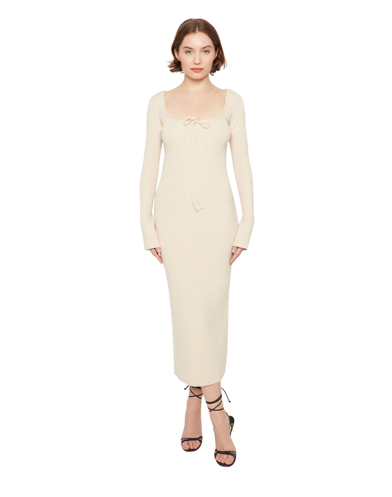 Bow Knit Backless Maxi Dress | Cream