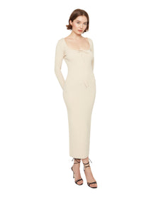 Bow Knit Backless Maxi Dress | Cream