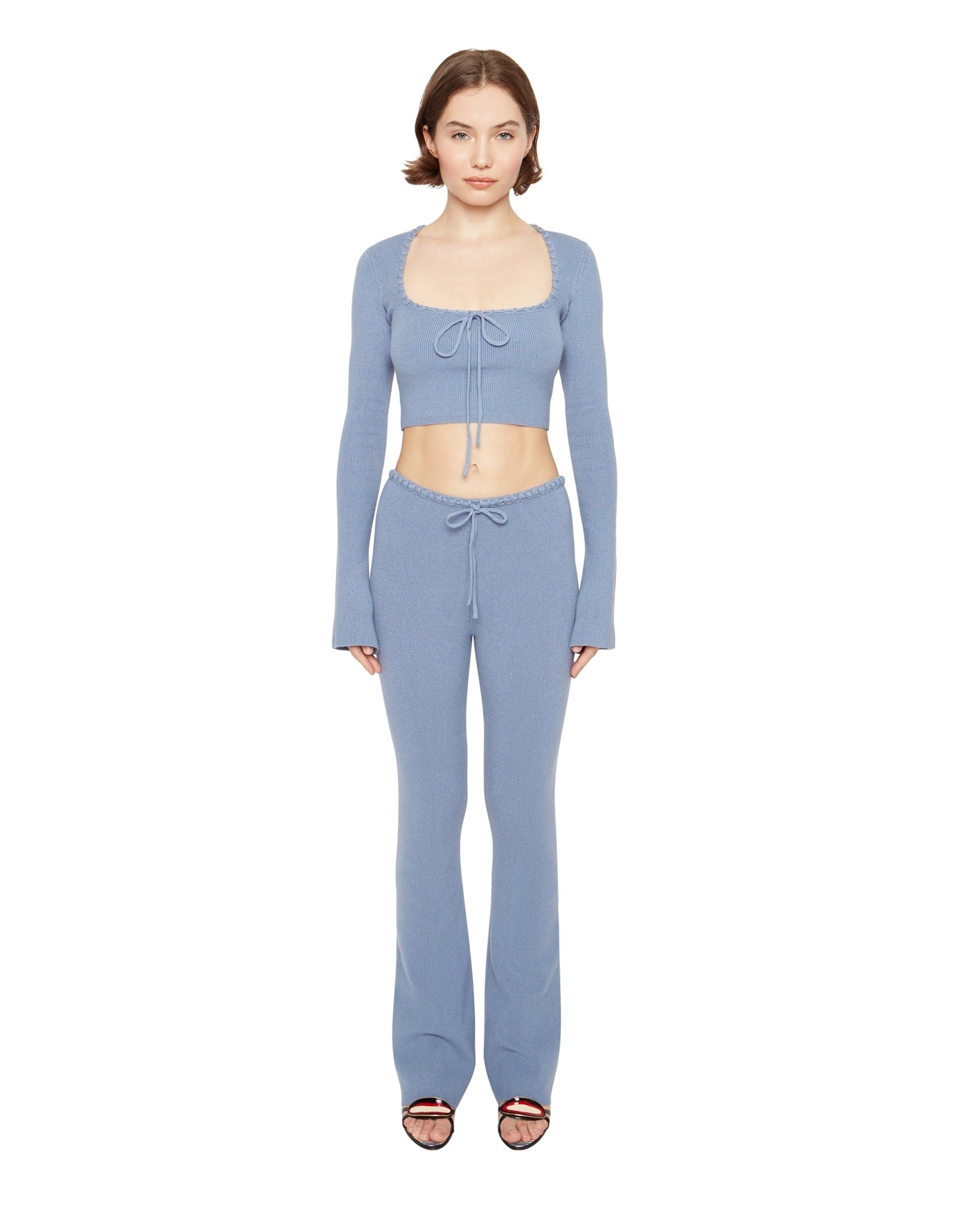 Bow Knit Sweater | Denim Blue