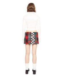 Bow Knit Tie Pointelle Turtleneck | White