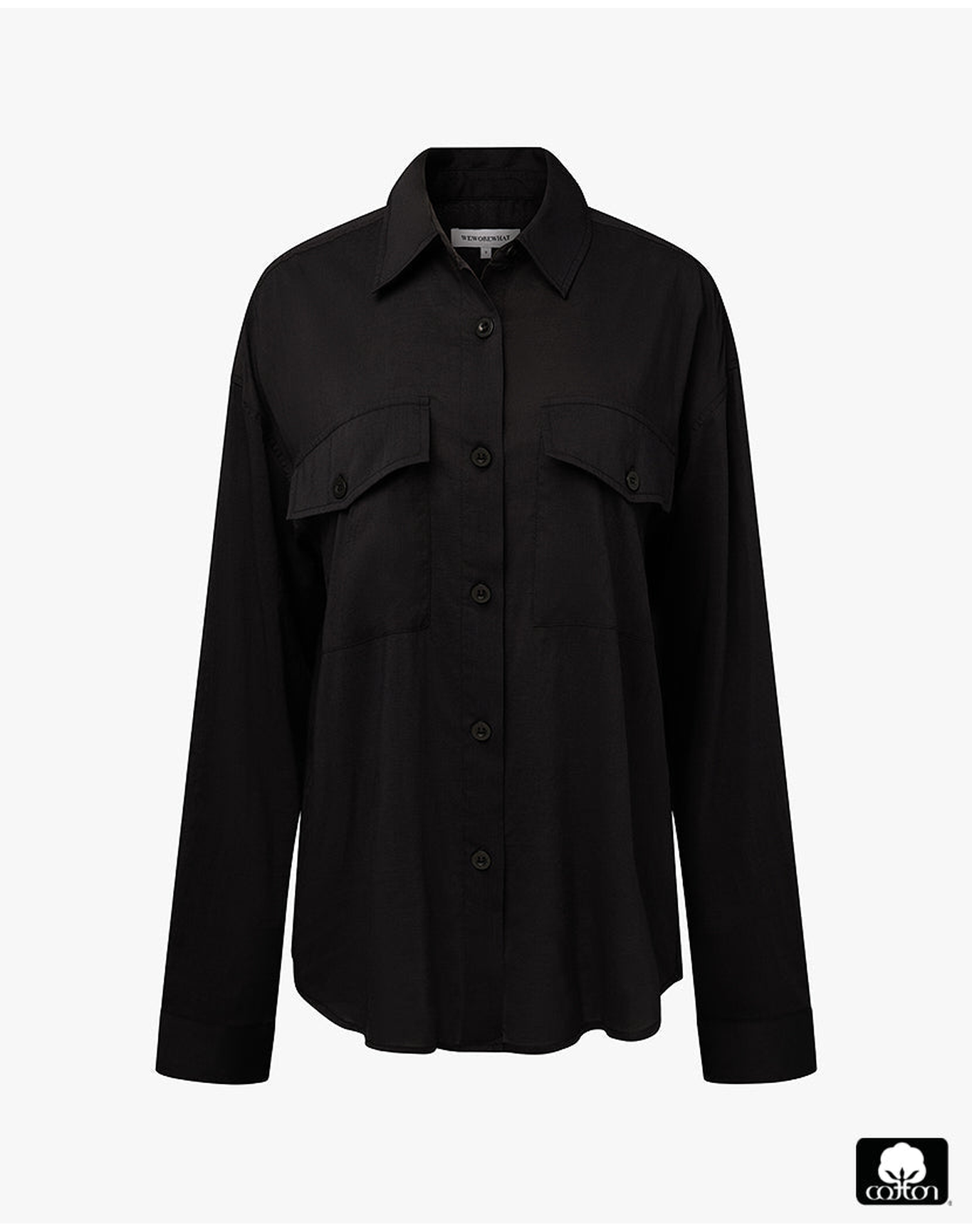 Boxy Button Down Shirt | Black