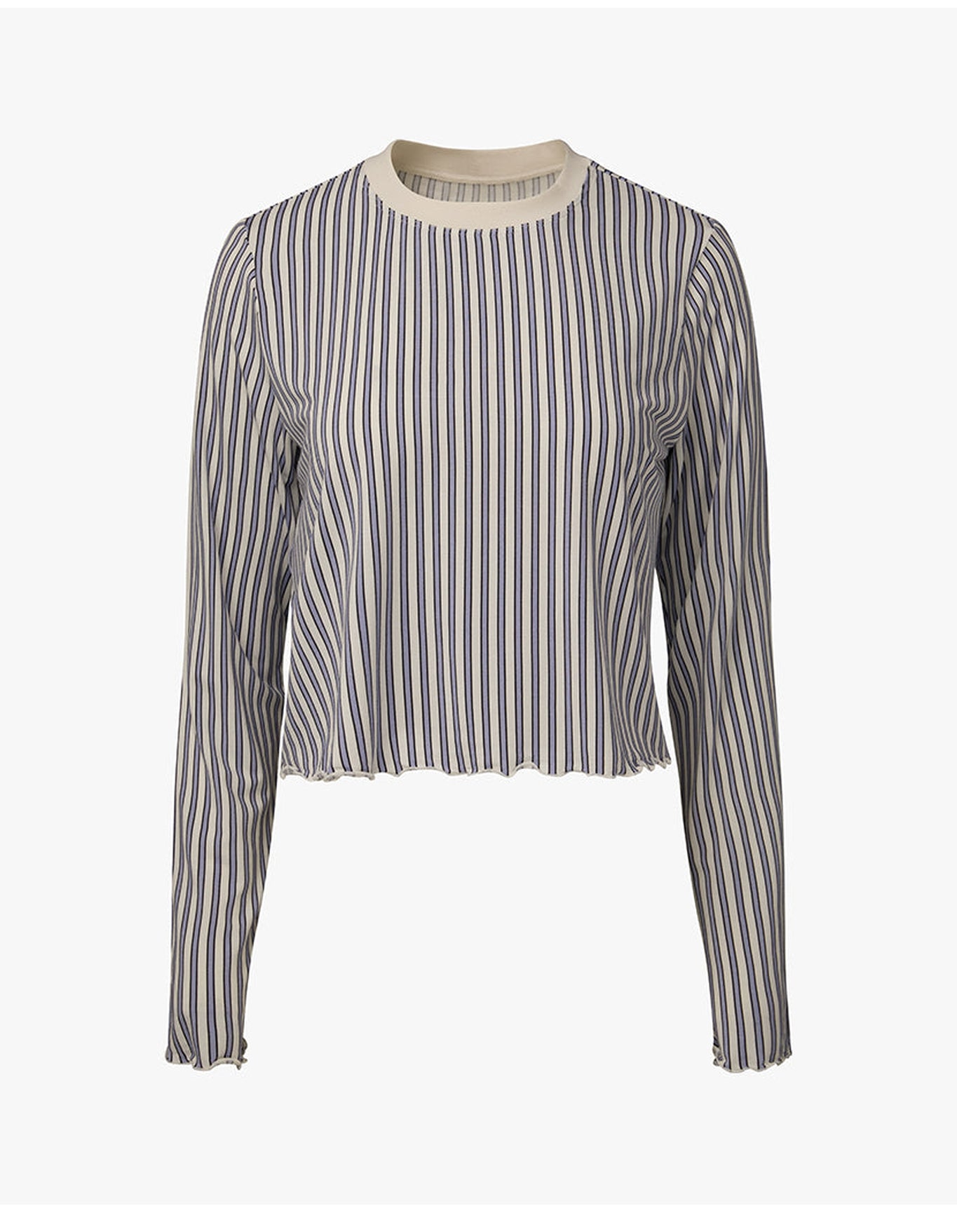 Boxy Crewneck Top | Lilac x Dark Navy