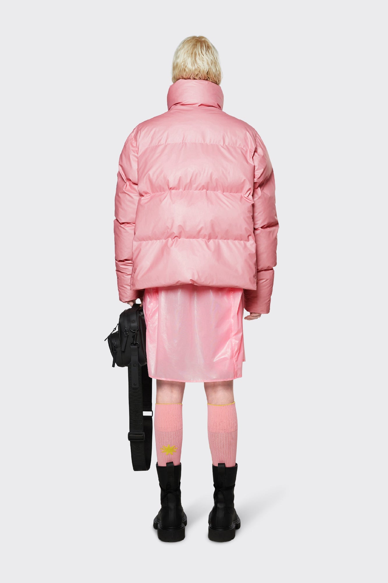 Unisex | Boxy Puffer Jacket | Pink Sky