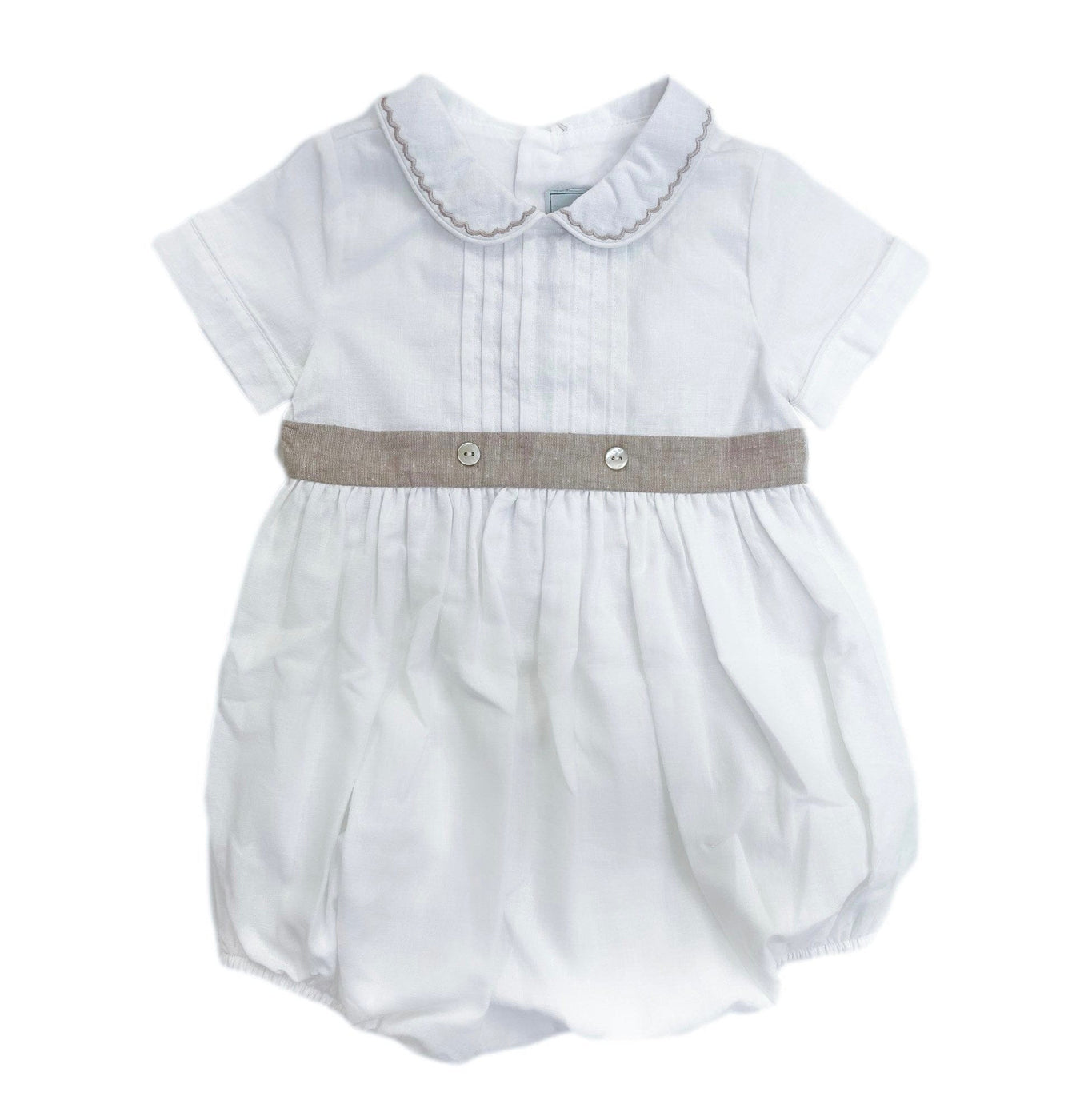 Boy | Ashton Linen Romper | White