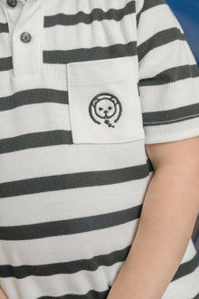 Boy | Monaco and Striped Top and Shorts Set | Black x White