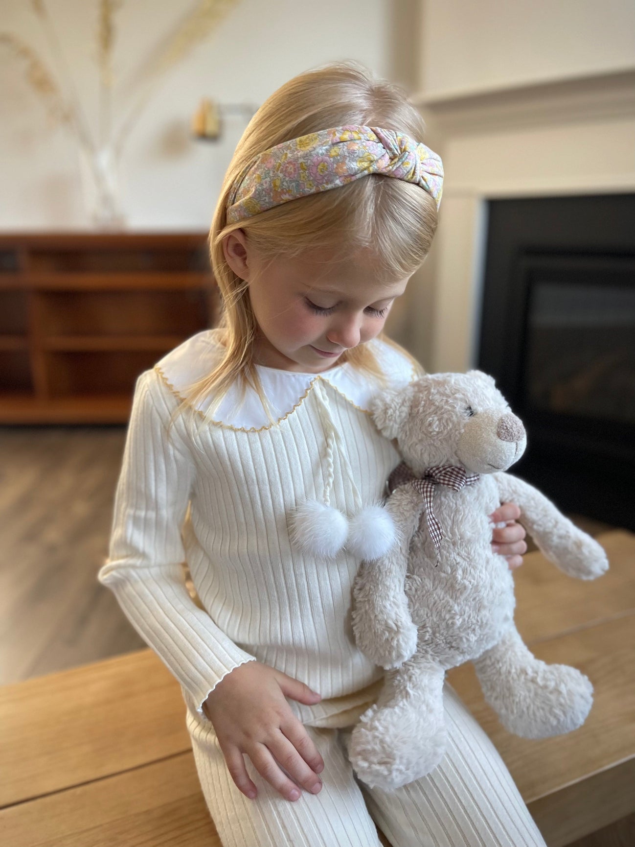 Boy | Ruby Ribbed Angora Cream Two Piece Set | Beige