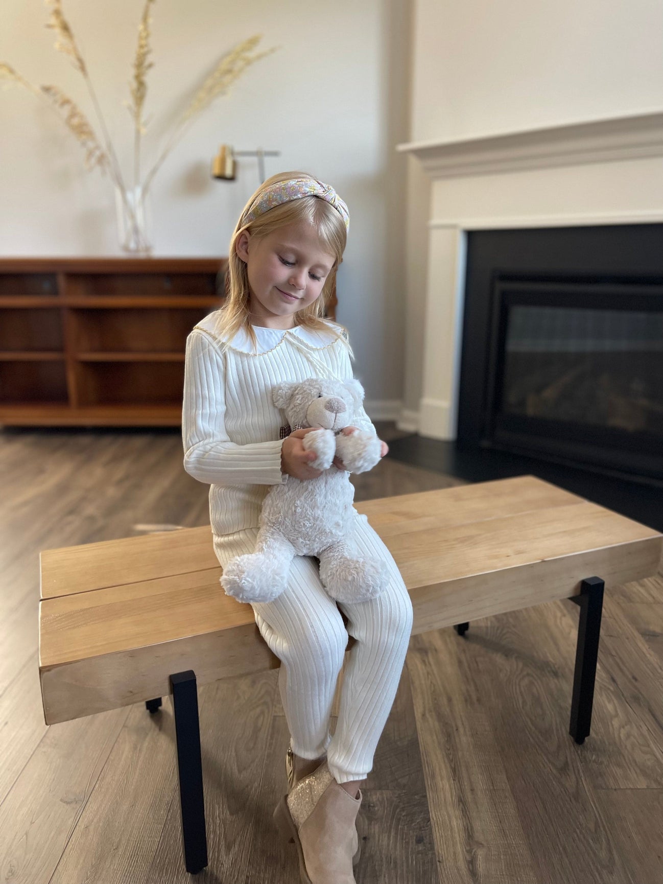 Boy | Ruby Ribbed Angora Cream Two Piece Set | Beige