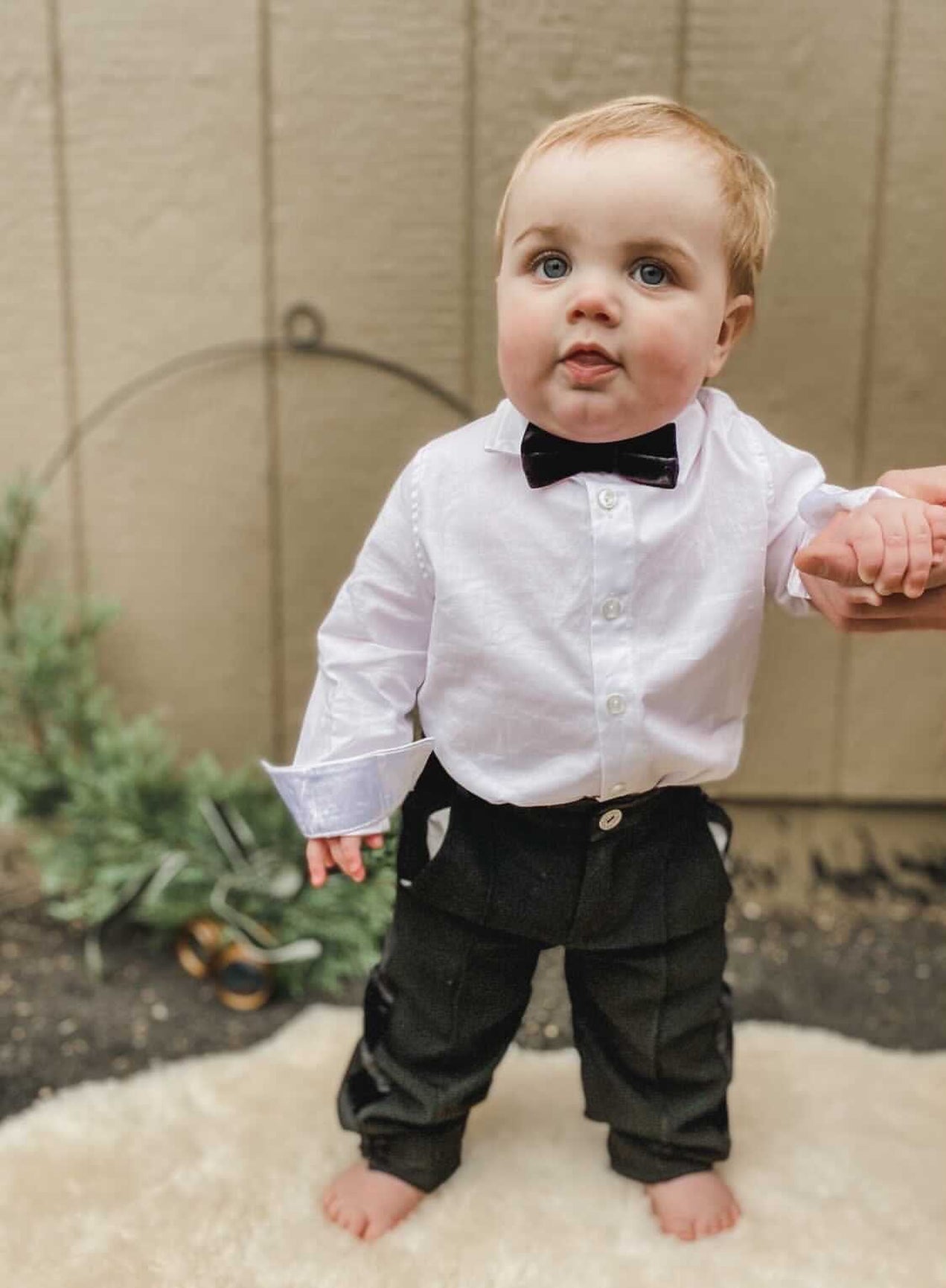 Boy | Tuxedo Shirt and Pants Set | White x Black