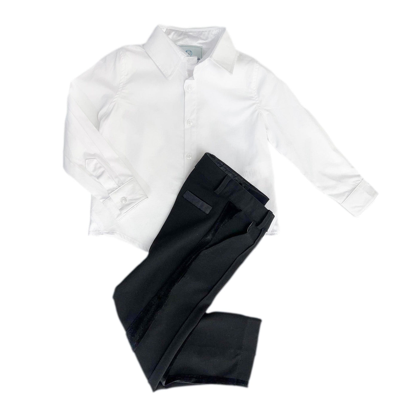 Boy | Tuxedo Shirt and Pants Set | White x Black