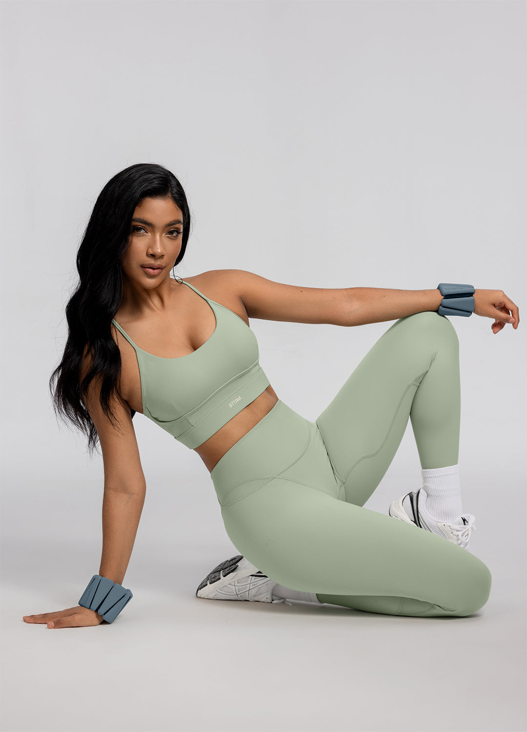 Seamless Crossback Bra | Sage Green