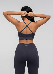 Seamless Crossback Bra | Charcoal