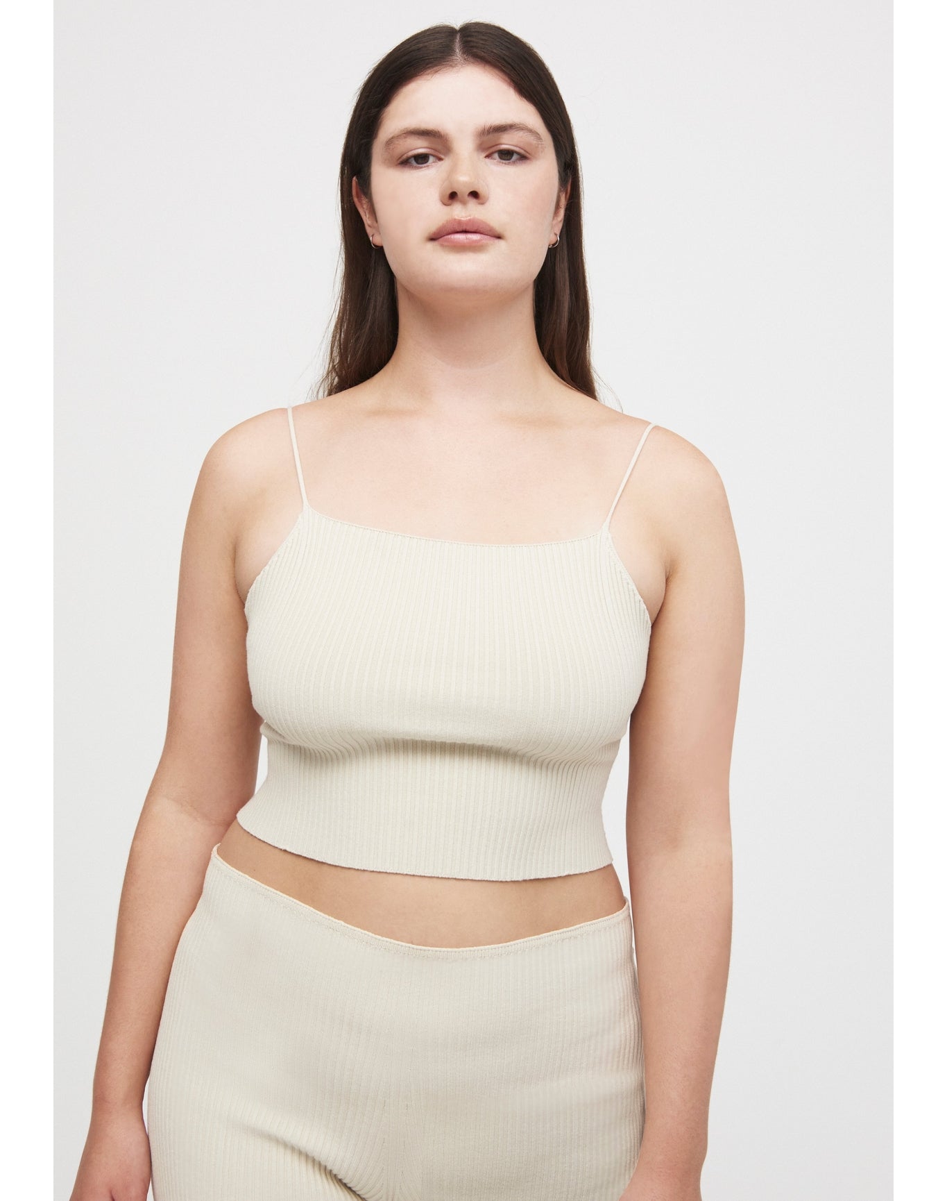 Breton Eco Stretch | Ribbed-Knit Cami Top | Cream