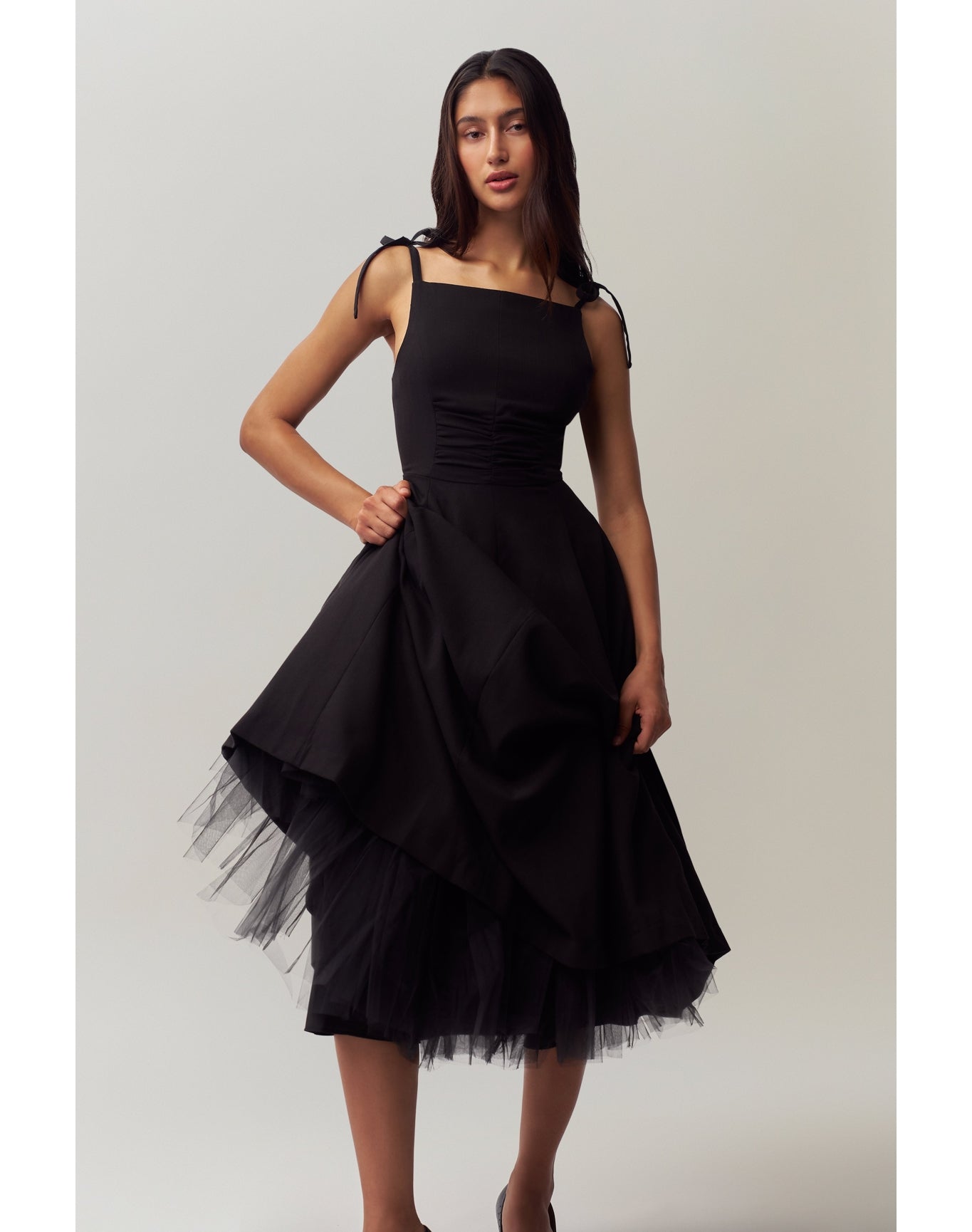 Brigitte Midi Gown | Black
