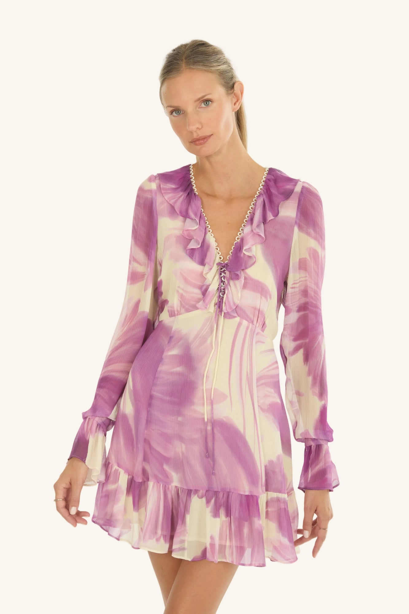 Briony Mini Dress | Mauve Floral