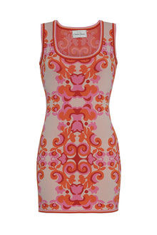 Brittania Knit Dress | Venice Scroll Pink