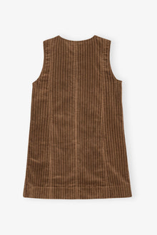 Brown Corduroy Mini Dress | Rain Drum