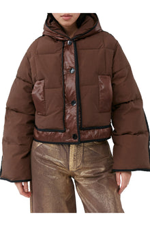 Brown Short Hooded Puffer Jacket | Shaved Chocolate