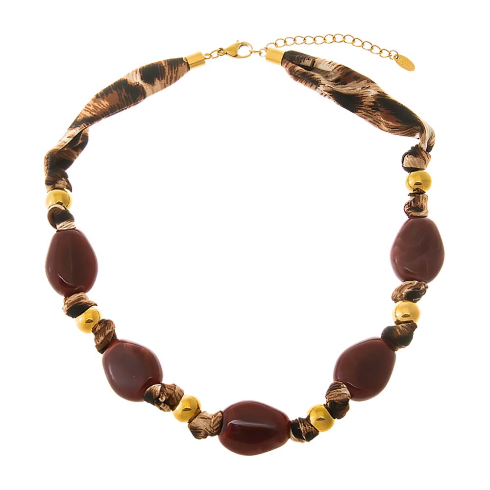 Bandana Wrap Gold Bead Necklace - Adina's Jewels