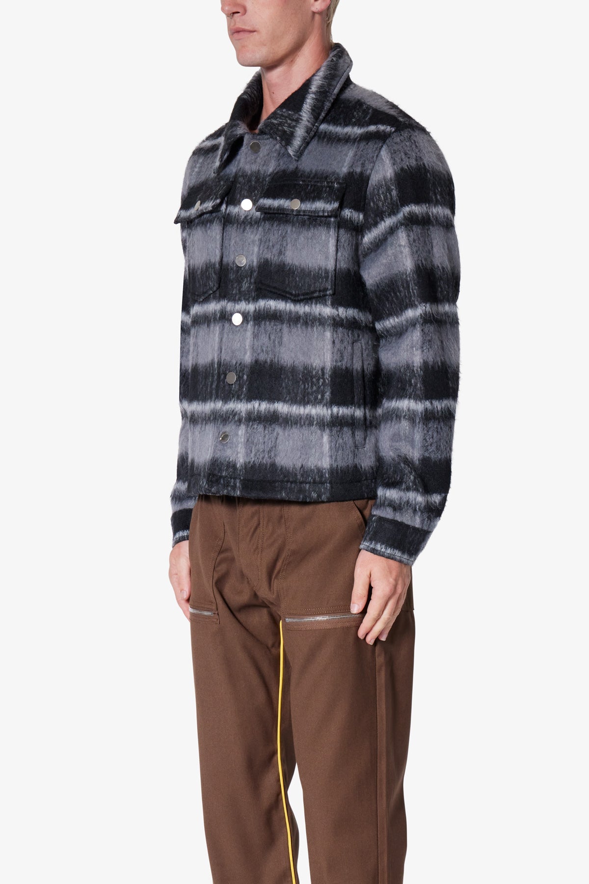 Brushed Flannel Jacket | Black/Grey