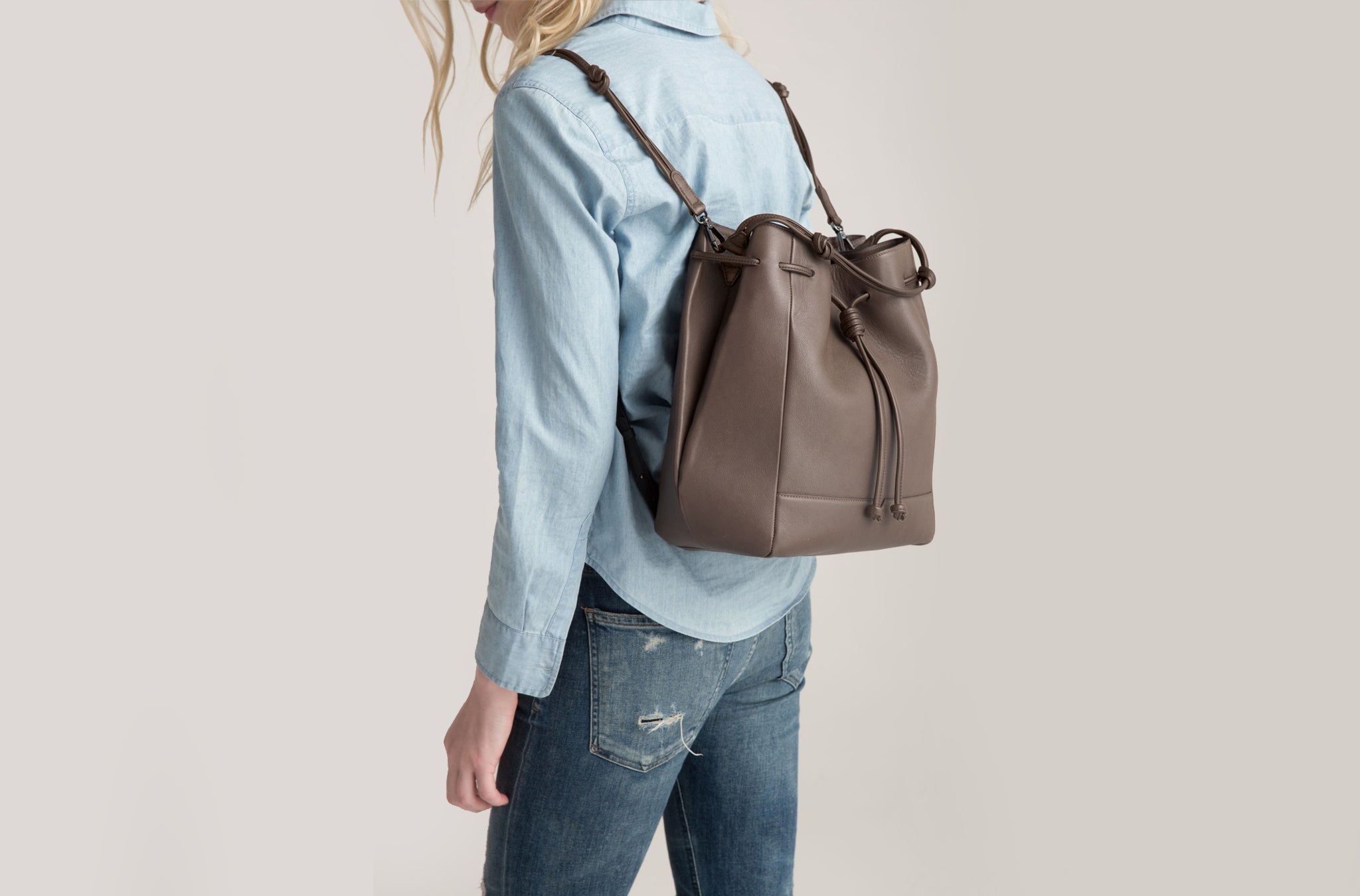 The Bucket Backpack | Large | Taupe