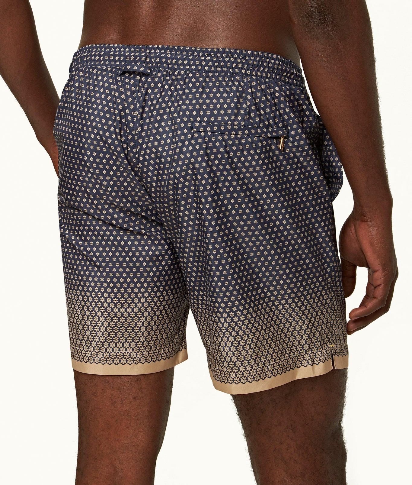 Bulldog Drawcord Floret Mid-Length Drawcord Swim Shorts | Biscuit/Night Iris