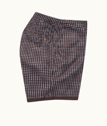 Bulldog Drawcord Print Mid-Length Drawcord Swim Shorts | Truffle/Light Sky Pool