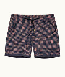 Bulldog Drawcord Tiescape Print Mid-Length Drawcord Swim Shorts | Azul Blue/Firestone