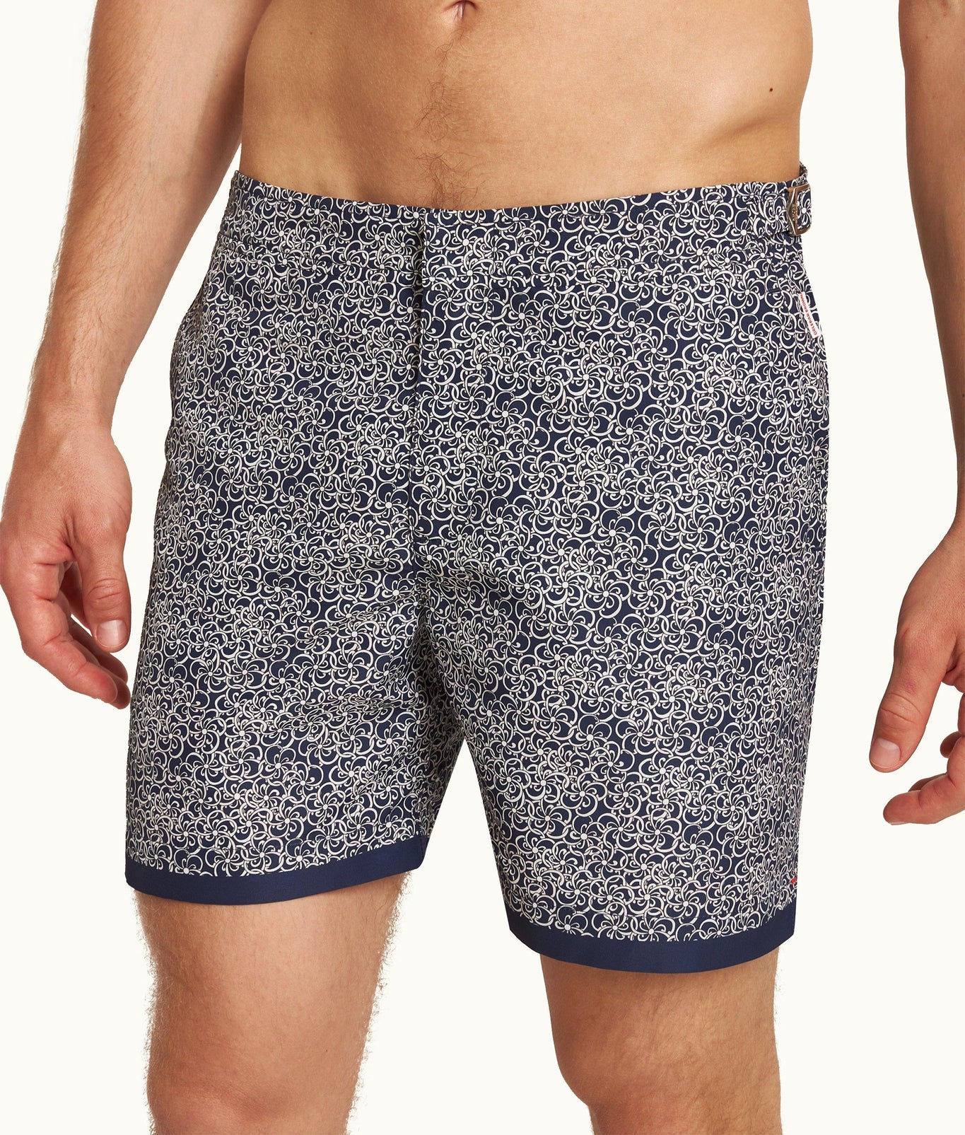 Bulldog Floral Mid-Length Swim Shorts | Midnight Navy