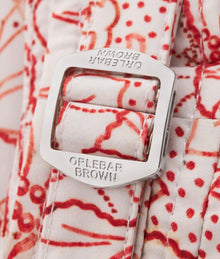 Bulldog Floral Nouveau Print Mid-Length Swim Shorts Woven | Summer Red/White Sand