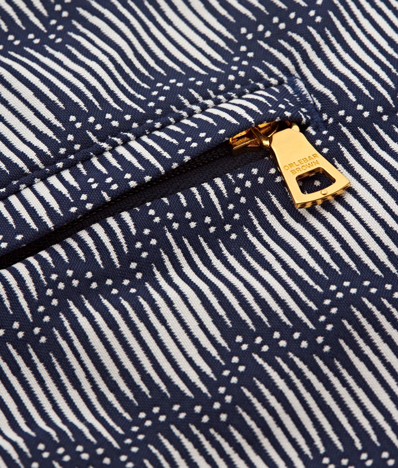 Bulldog Jacquard Chevron Mid-Length Swim Shorts | Night Iris/White