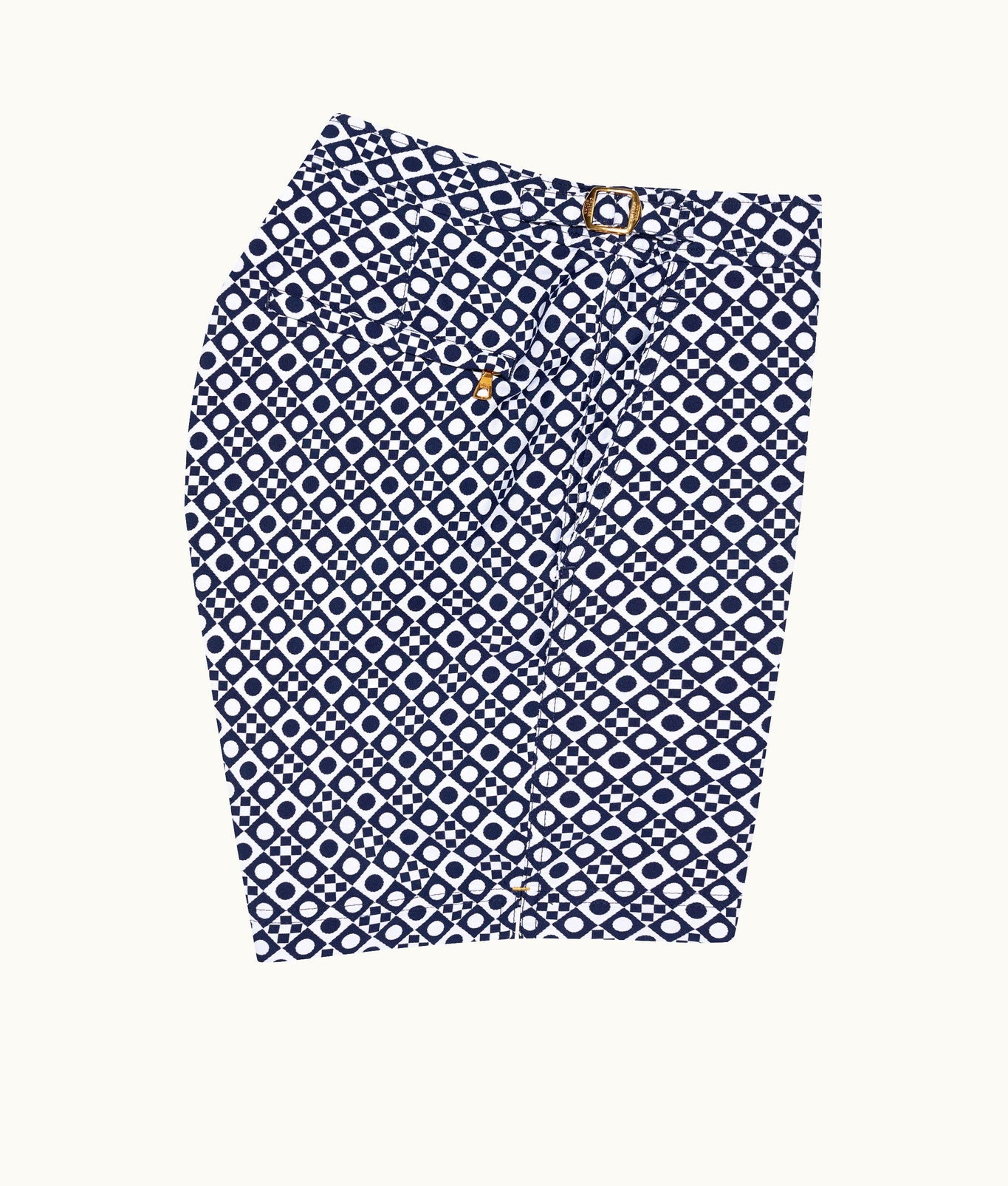 Bulldog Jacquard Domi Jacquard Mid-Length Swim Shorts Woven | Night Iris/White Sand