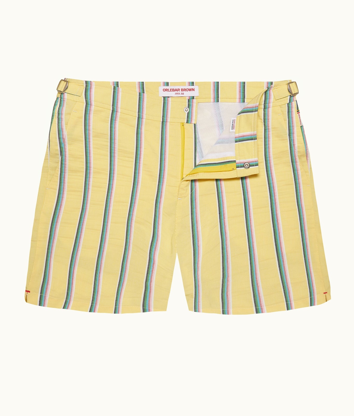 Bulldog Mid-Length Deckchair Stripe Swim Shorts | Yellow Multi