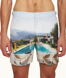 Bulldog Photographic Print Mid-Length Swim Shorts Woven | Kaufmann Cocktail