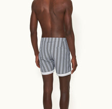 Bulldog Rills Print Mid-Length Swim Shorts Woven | Night Iris/White Sand