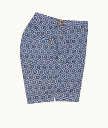 Bulldog Roseate Print Mid-Length Swim Shorts | Azul Blue