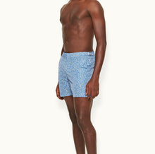 Bulldog Sedge Print Mid-Length Swim Shorts | Springfield Blue