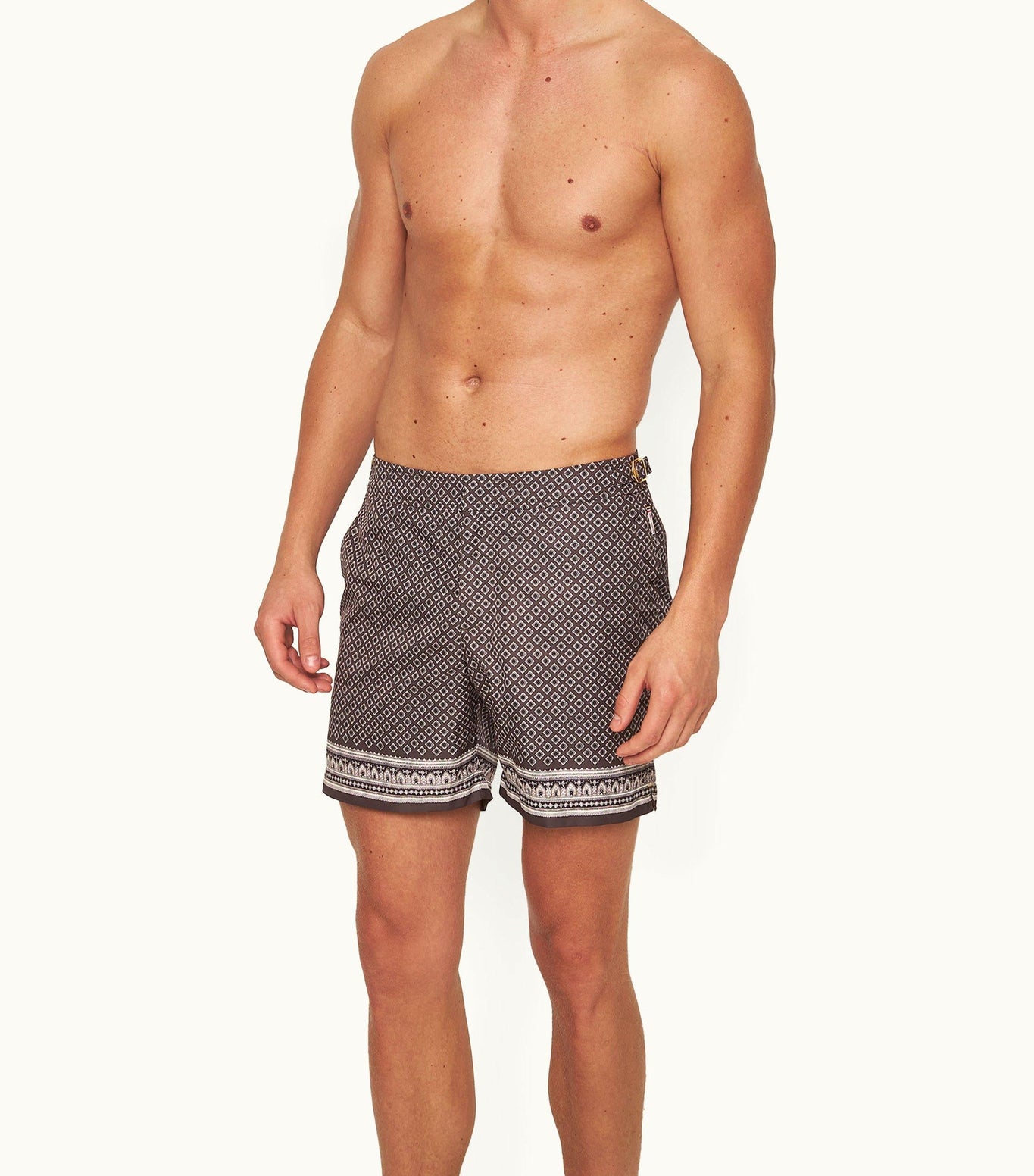 Bulldog Solmio Print Mid-Length Swim Shorts | Truffle