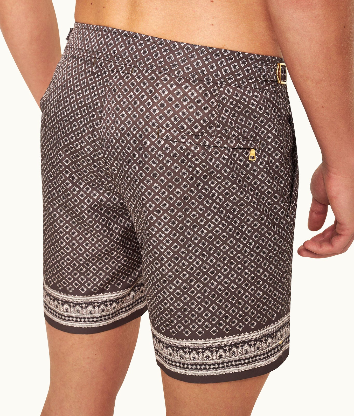 Bulldog Solmio Print Mid-Length Swim Shorts | Truffle