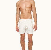 Bulldog Tape Insert Mid-Length Swim Shorts | White Sand