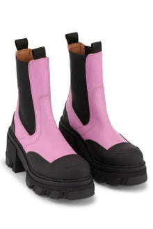 Burgundy Cleated Chelsea Boots | Cyclamen